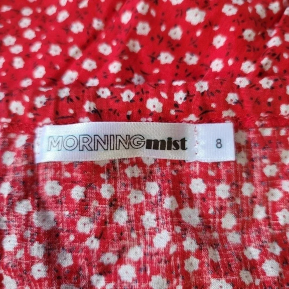 Morning Mist Women Floral Print Off The Shoulder Lined Button-Down Mini Dress S - Picture 9 of 12